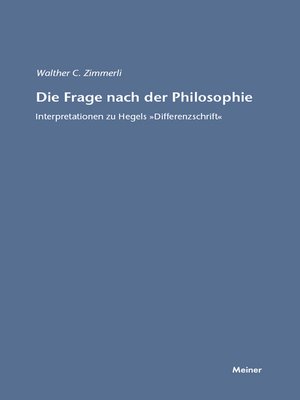 cover image of Die Frage nach der Philosophie